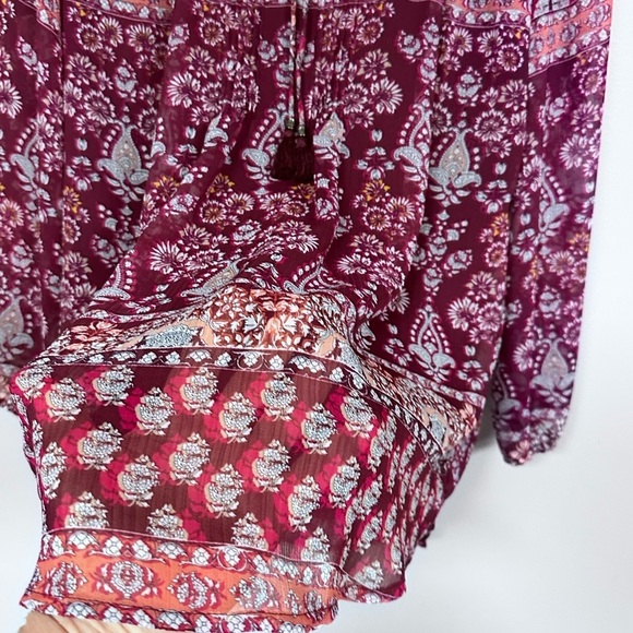 Beautiful St. John's  Bay women's purple boho floraL top / blouse, Lined, S, NWT - Picture 9 of 9